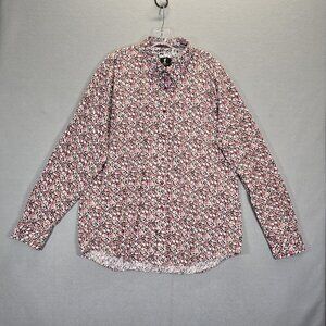 1 Like No Other Shirt Mens XXL Purple Floral Print Button Down Up Long Sleeve